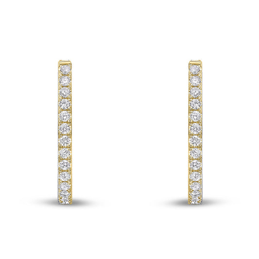 Full Diamond Horseshoe Hoop earring in yellow gold