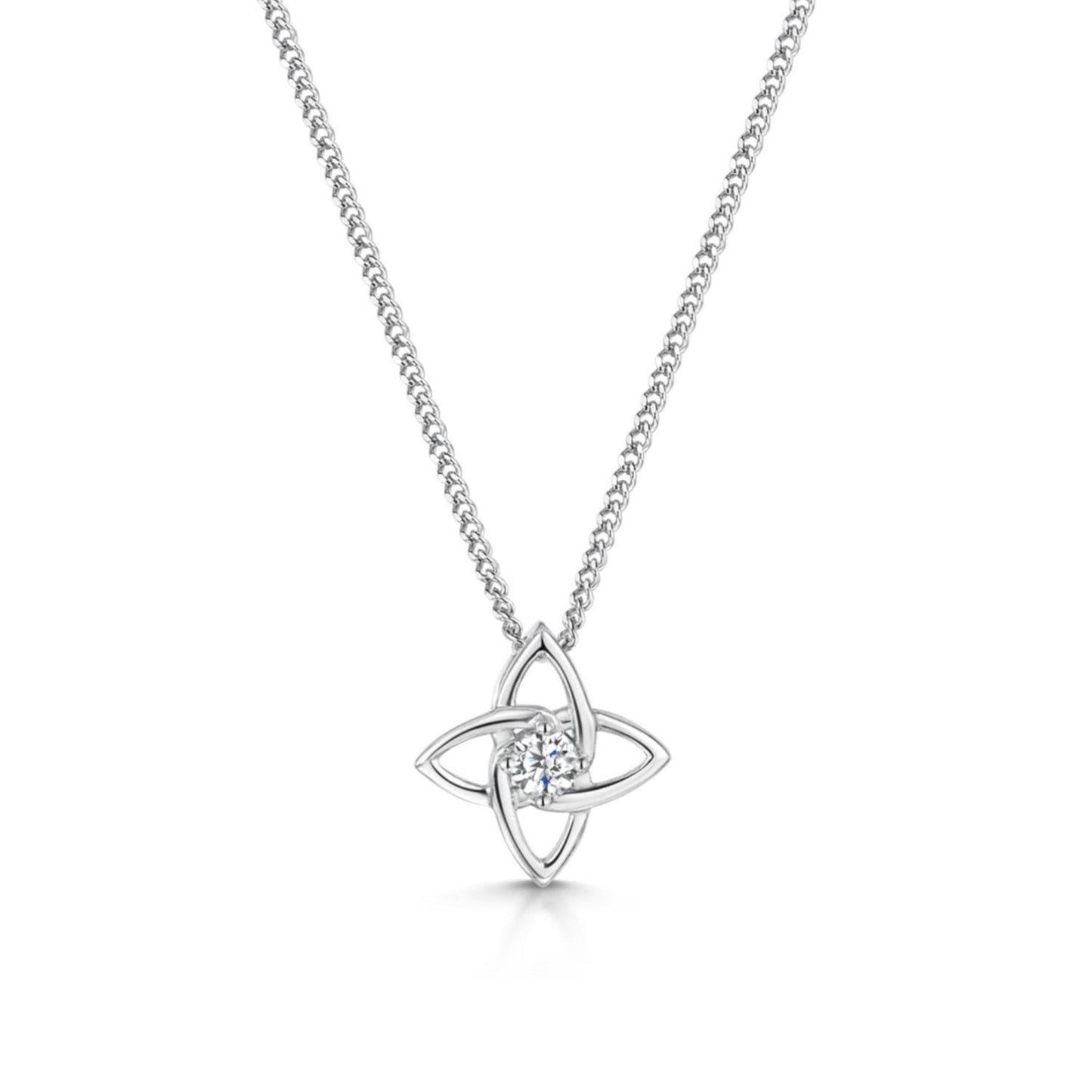 Platinum Diamond Star Pendant & Chain