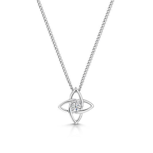 Platinum Diamond Star Pendant & Chain