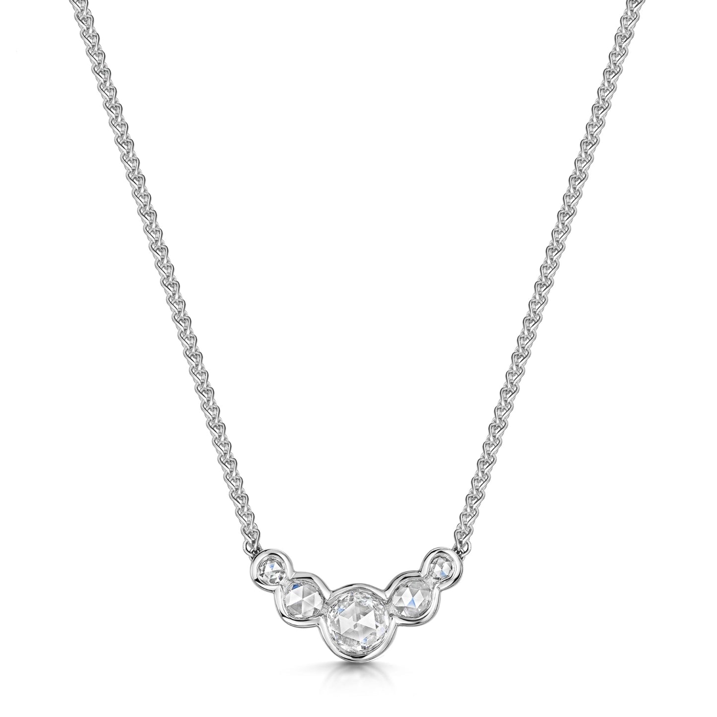 Rose Cut Diamond Necklace in Platinum