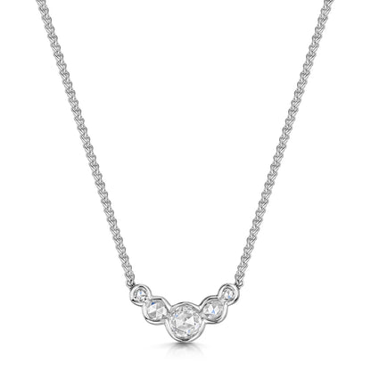 Rose Cut Diamond Necklace in Platinum