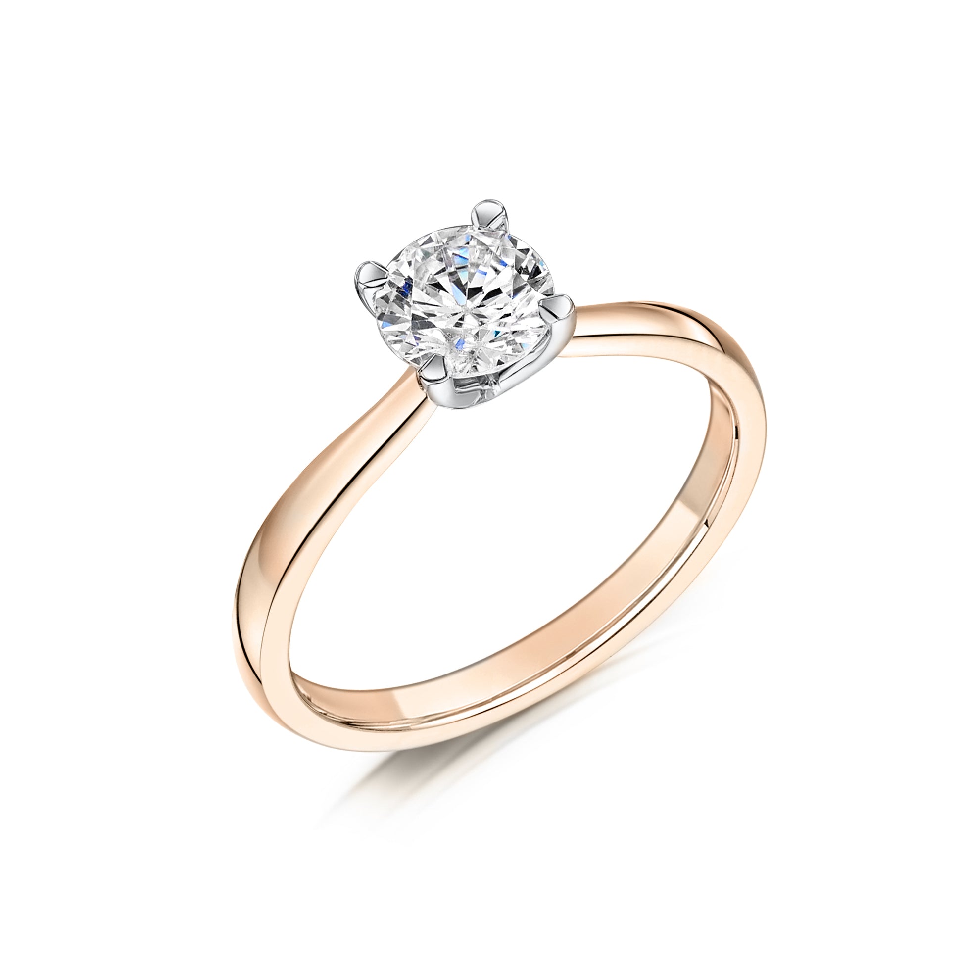 Simple Round Diamond Solitaire in Rose Gold