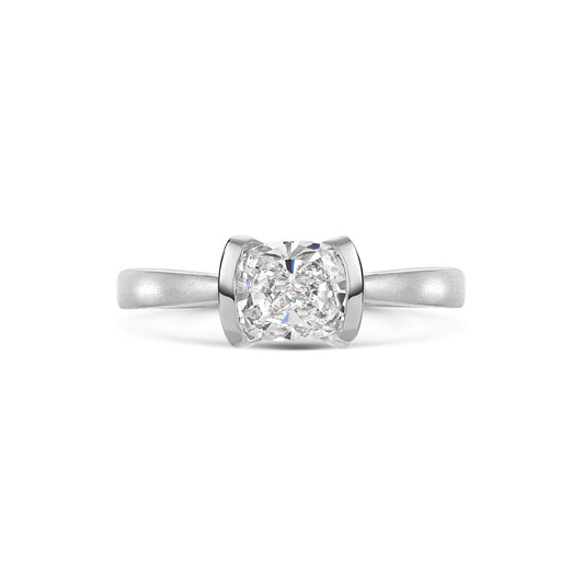 Cushion Cut Diamond Solitaire Engagement Ring