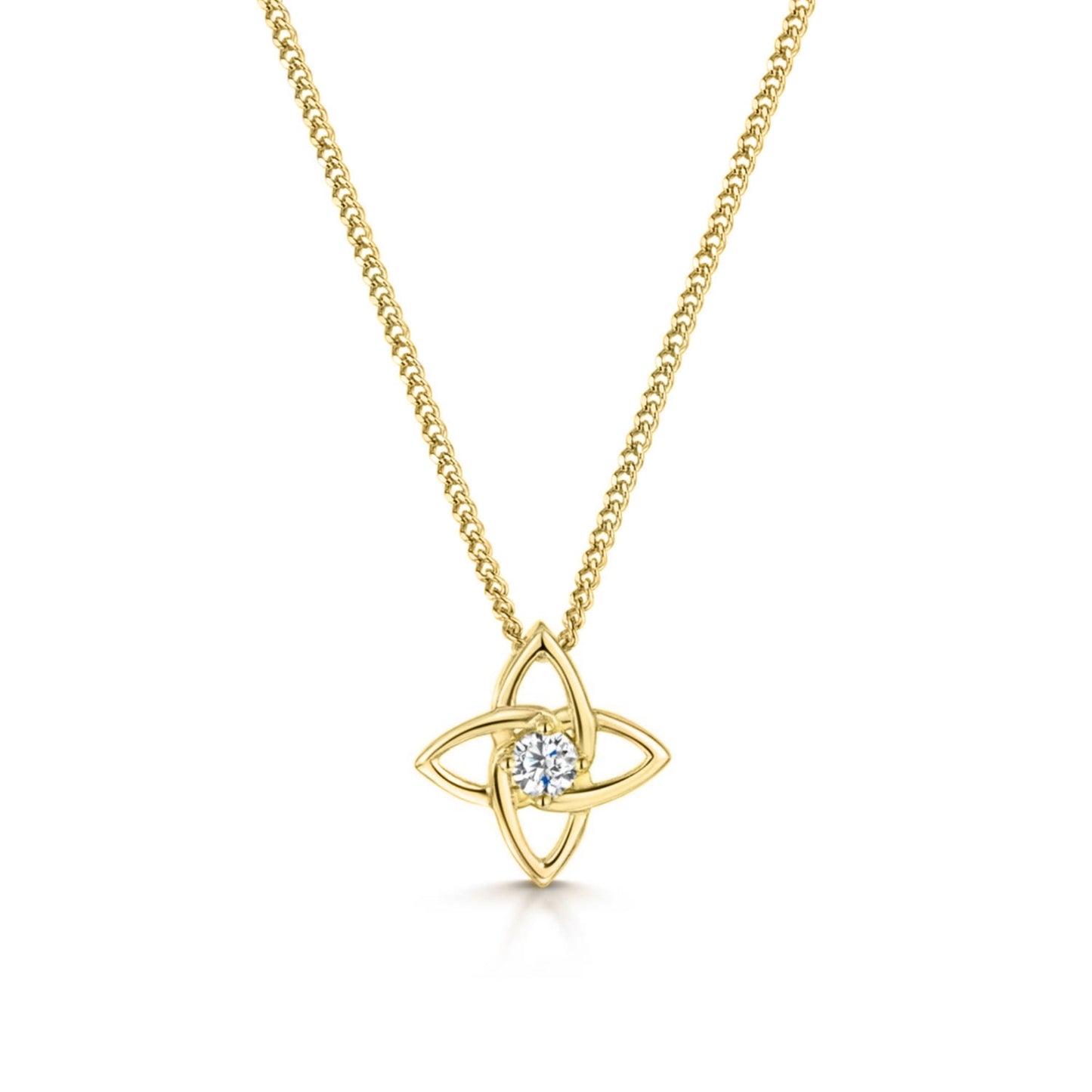 Yellow Gold Diamond Star Necklace