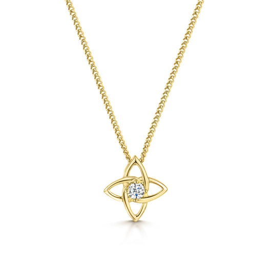 Yellow Gold Diamond Star Necklace