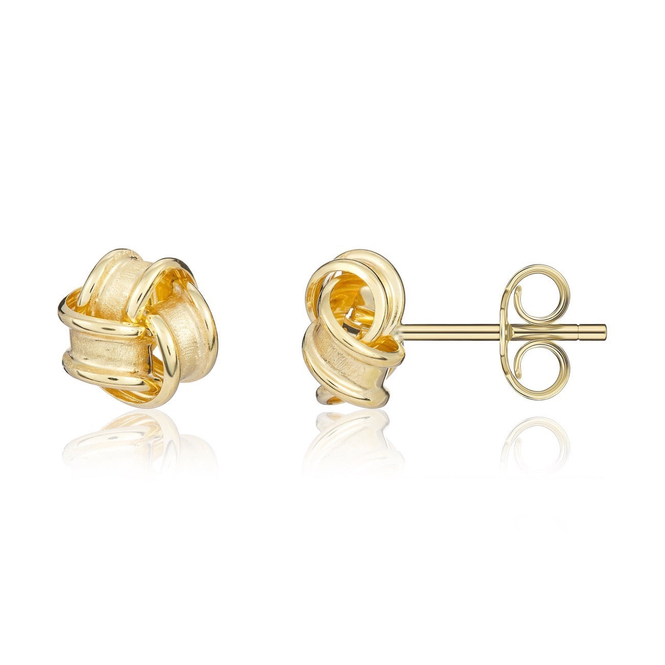 Yellow Gold Ribbon Stud Earrings