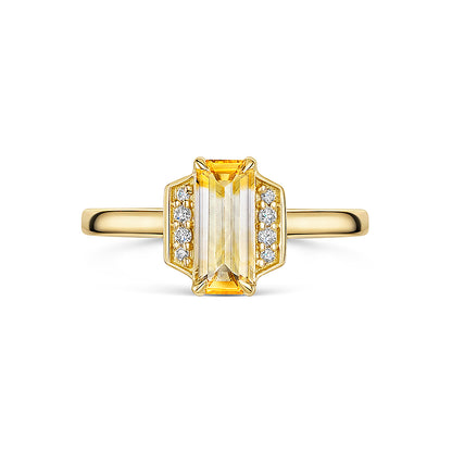 Yellow & White Parti Sapphire Ring in 18ct Yellow Gold 