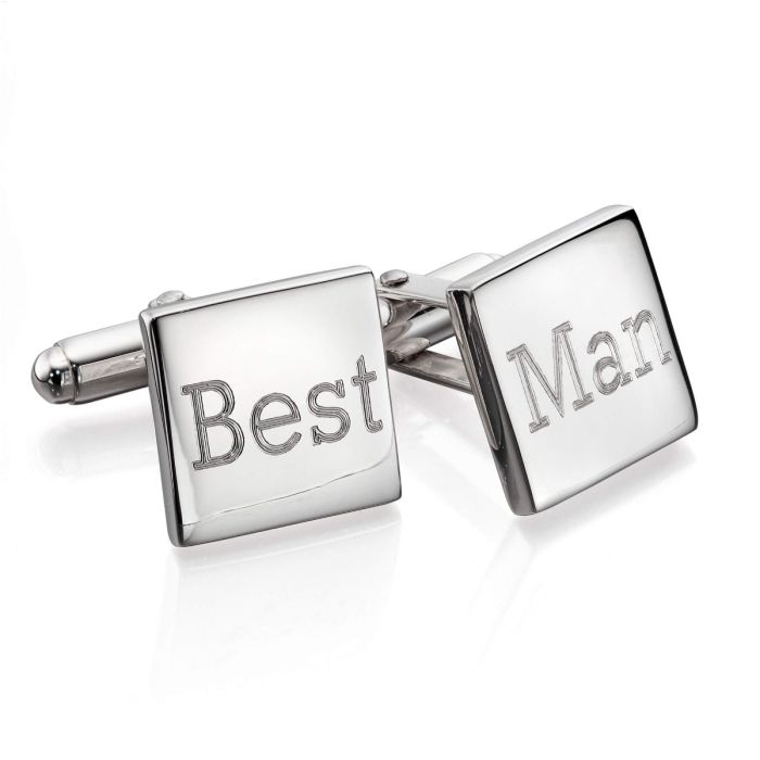 Square Sterling Silver Cufflinks with engraving 