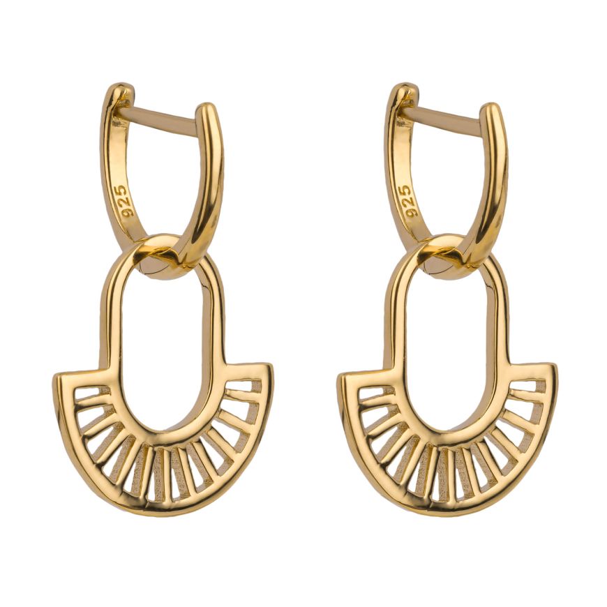 Yellow Gold Art Deco Style Earrings