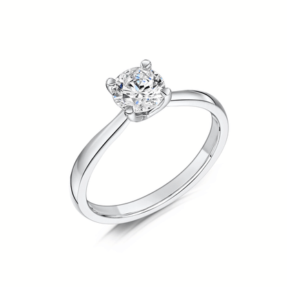Round Diamond Solitaire Engagement Ring with open setting.